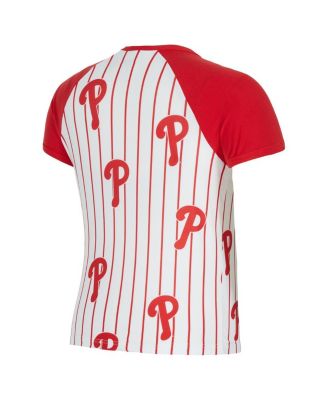 Women's&nbsp;White Philadelphia Phillies Outbound Pinstripe Raglan Top