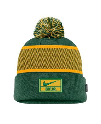 Men's Green Baylor Bears 2024 Sideline Peak Cuffed with Pom Knit Hat