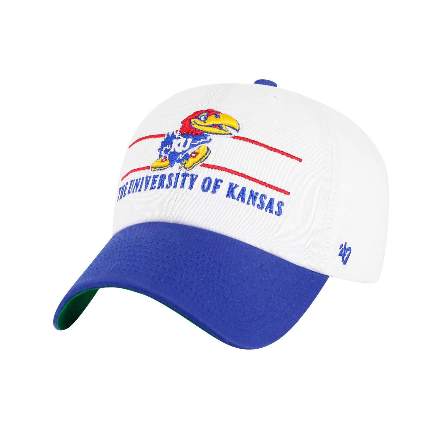 Men's White Kansas Jayhawks Gridiron Clean Up Adjustable Hat