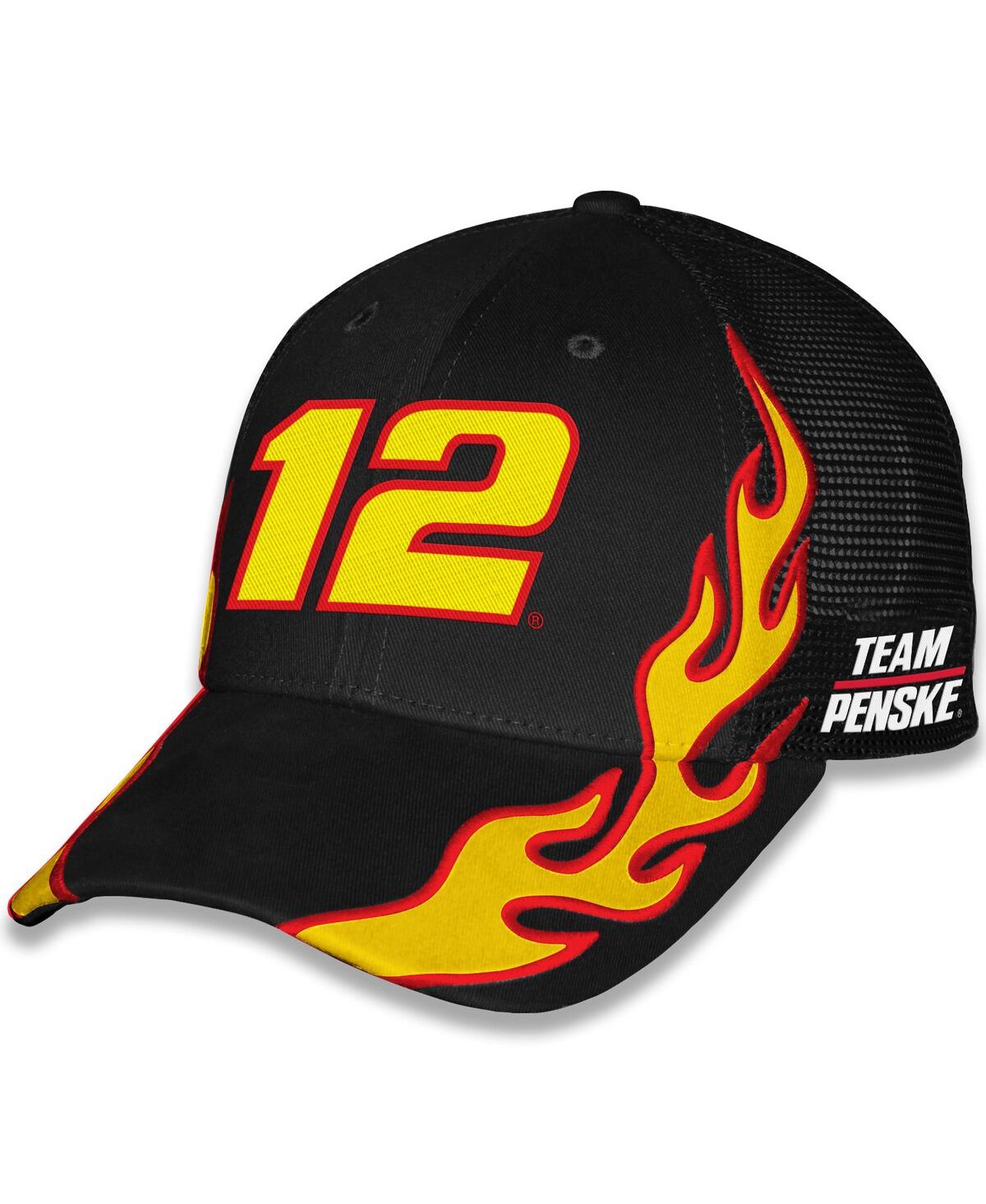 Men's and Women's Black Ryan Blaney Menards Flame Trucker Adjustable Hat - Black