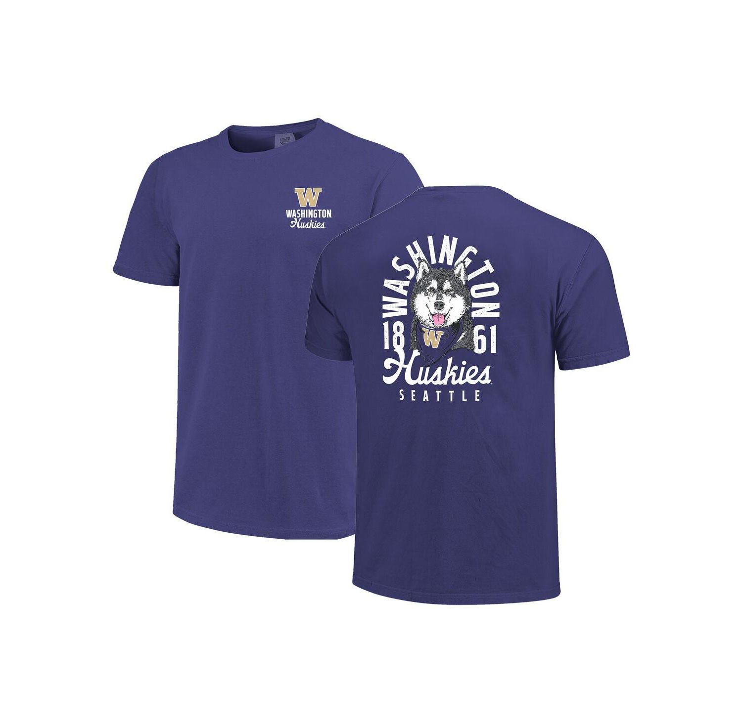 Men's Purple Washington Huskies Comfort Colors Mascot Overlay T-Shirt