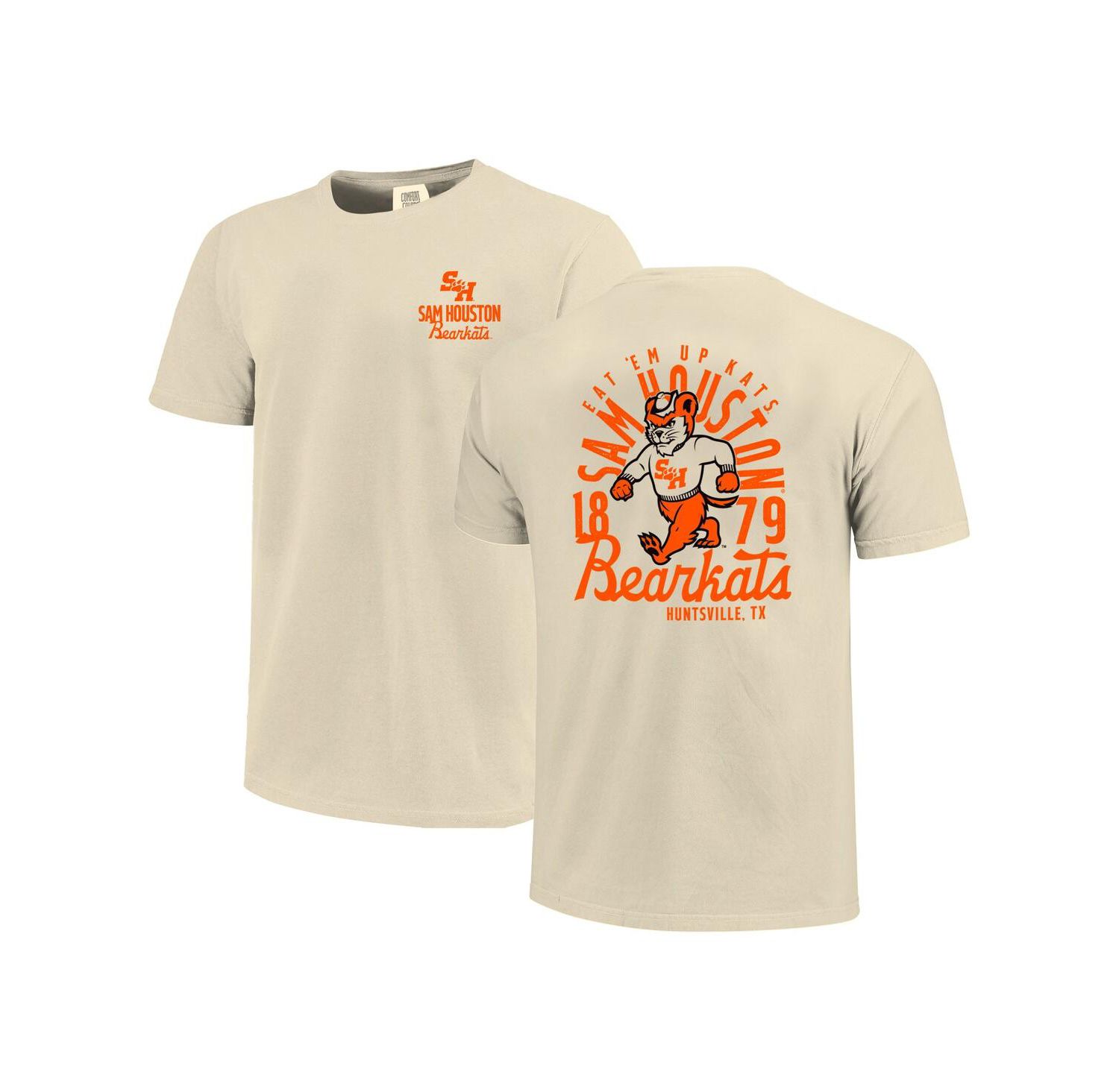 Men's Cream Sam Houston State Bearkats Comfort Colors Mascot Overlay T-Shirt