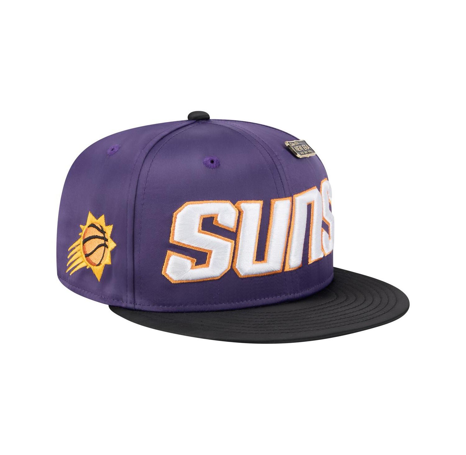 Men's Purple/Black Phoenix Suns Throwback Satin Vintage Pin Two-Tone 59FIFTY Fitted Hat