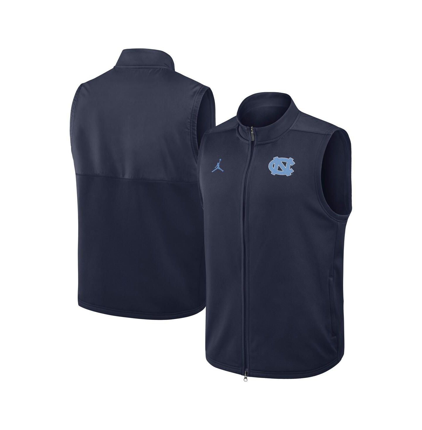 Мужские жилеты Jordan Navy North Carolina Tar Heels Primetime Victory Performance Full Zip Vest — фото 1