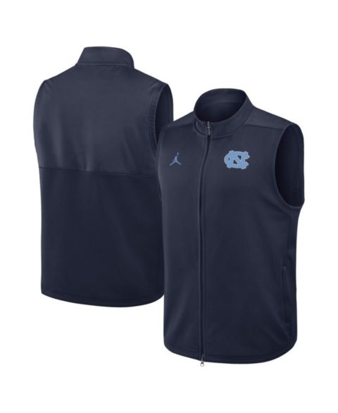 Мужские жилеты Jordan Navy North Carolina Tar Heels Primetime Victory Performance Full Zip Vest