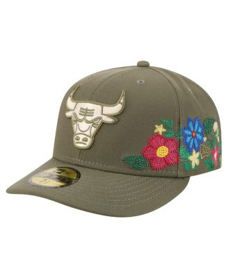 New Era - Men's Olive Chicago Bulls Tonal Florals 59FIFTY Fitted Hat
