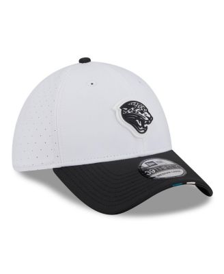 Men's White/Black Jacksonville Jaguars 2025 NFL Training Camp Throwback Logo 39THIRTY Flex Hat