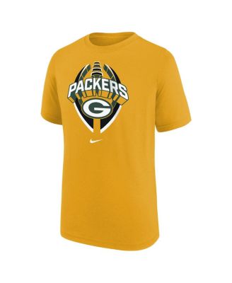 Big Boys and Girls Gold Green Bay Packers Icon Legend T-Shirt