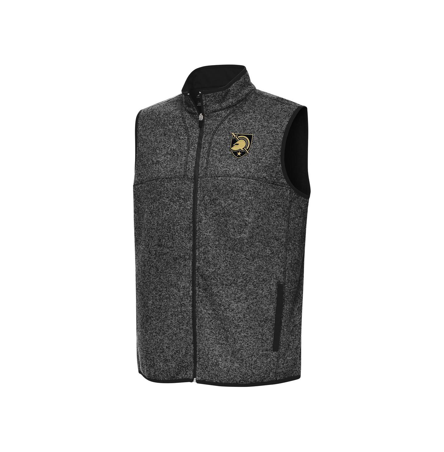 Мужской жилет Antigua Heather Black Army Black Knights Fortune Full-Zip Vest — фото 1