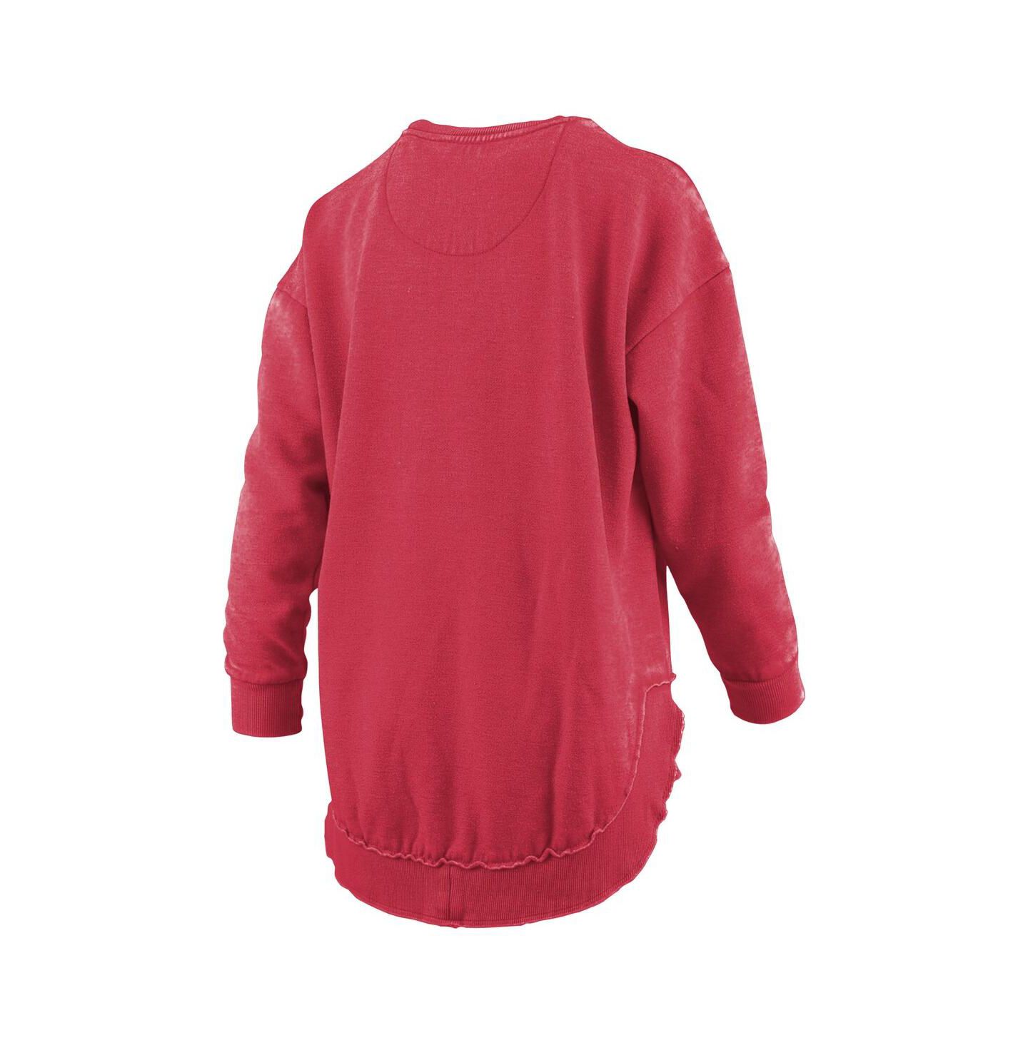 Женская толстовка Pressbox Scarlet Nebraska Huskers Mélange Poncho Vintage Fleece Long Sleeve Pullover — фото 3
