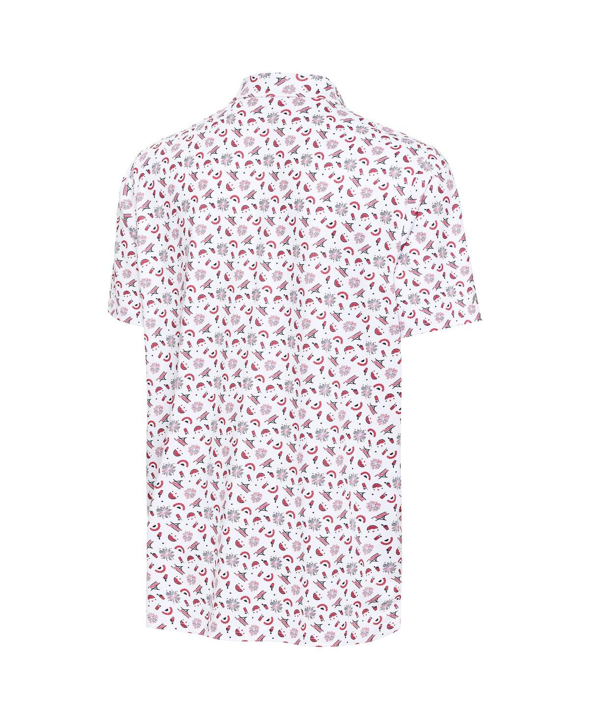 Antigua Men's White Michigan Wolverines Independence Day Polo Shirt