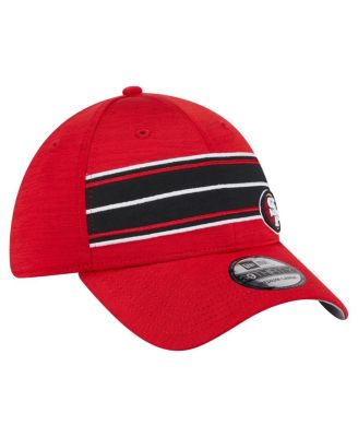Men's Scarlet San Francisco 49ers Stripes 39THIRTY Flex Hat