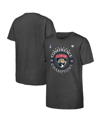 Fanatics - Big Boys and Girls Heather Gray Florida Panthers 2025 Eastern Conference Champions Locker Room T-Shirt