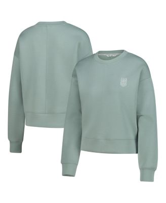 LevelWear - Women's Green USWNT Luxe Sponge Tri-Blend Pullover Sweatshirt