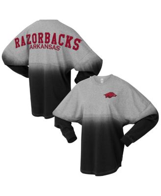 Spirit Jersey - Men's and Women's Black/Gray Arkansas Razorbacks Ombre Long Sleeve T-Shirt
