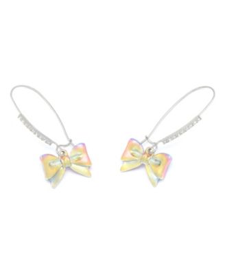 Faux Stone Kick Off Bow Dangle Earrings