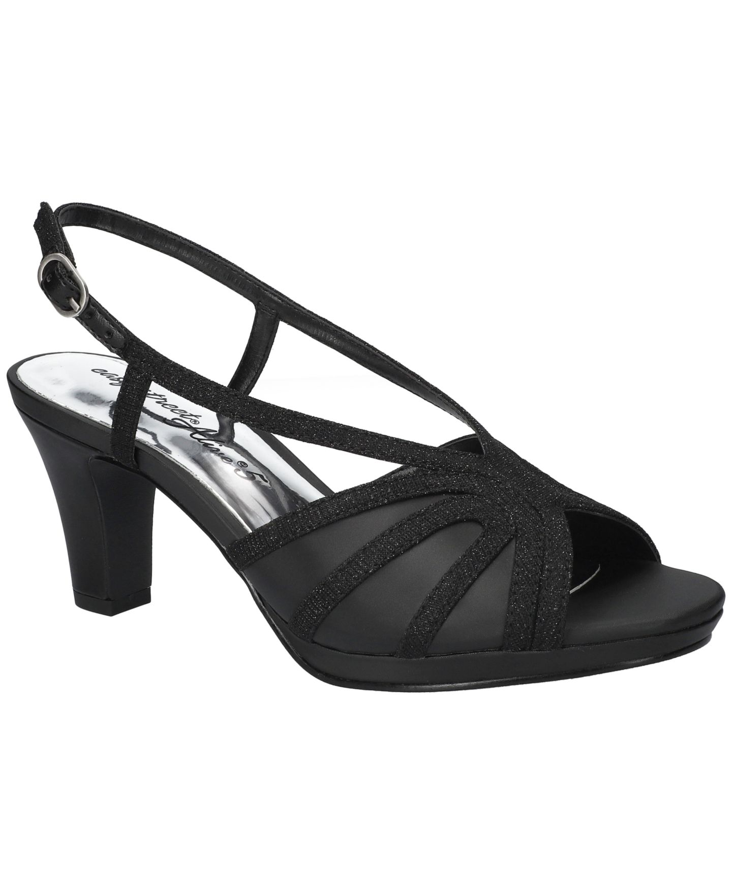 Женские сандалии Easy Street Starlight Heeled, цвет: Чёрный атласный — фото 1