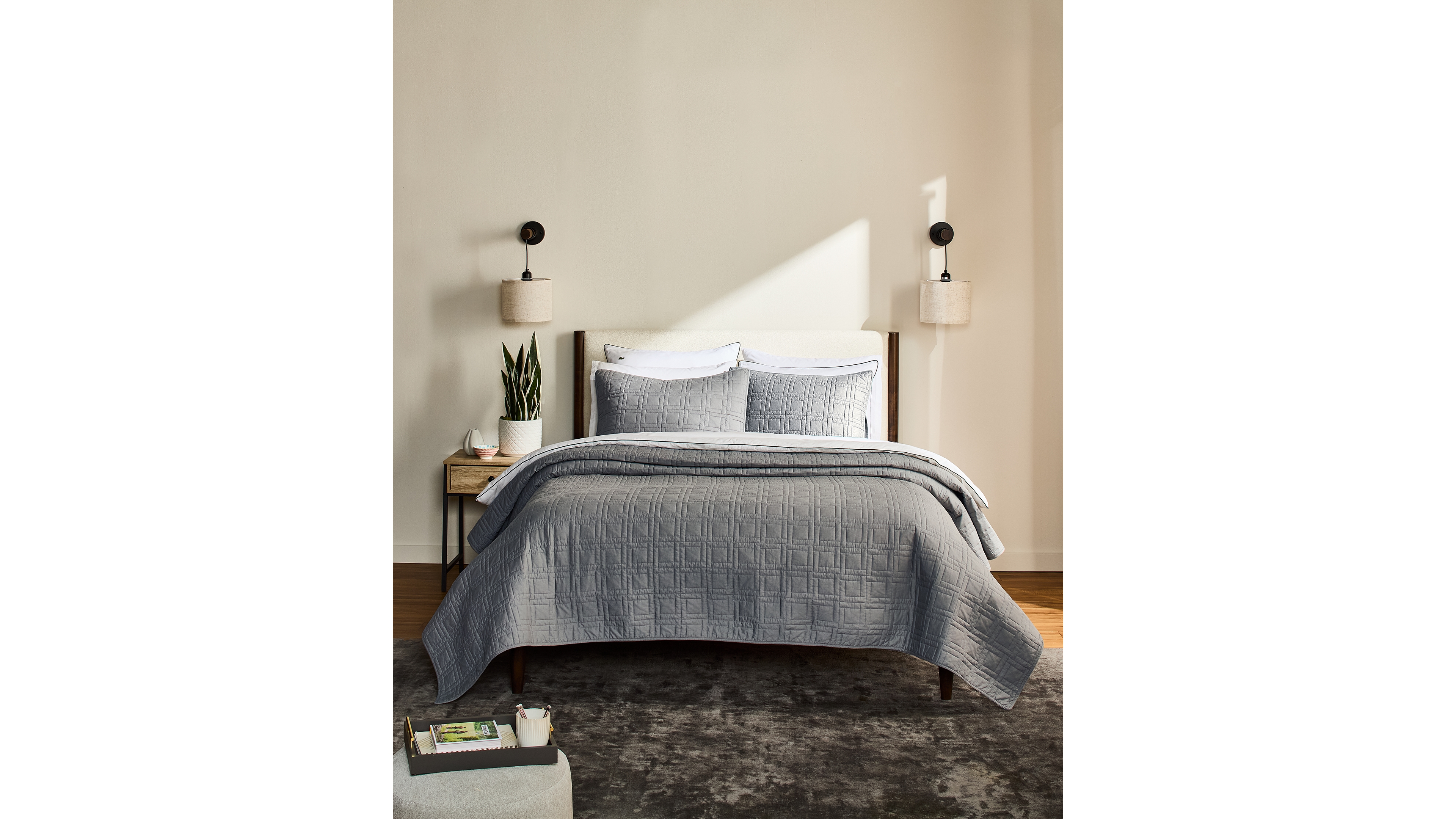 Lacoste Logo Cotton 3-Pc. Quilt Set, King