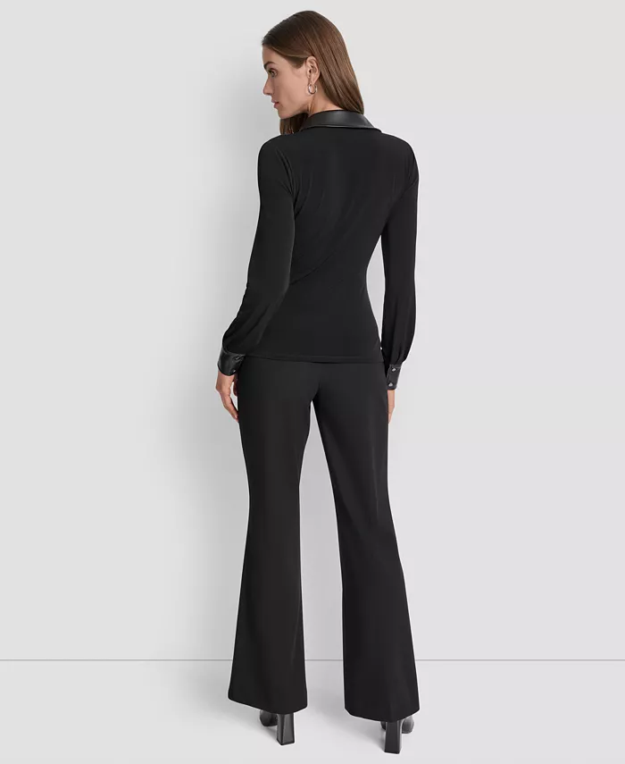 Women's Twist-Front Contrast-Trim Top - thumbnail 6