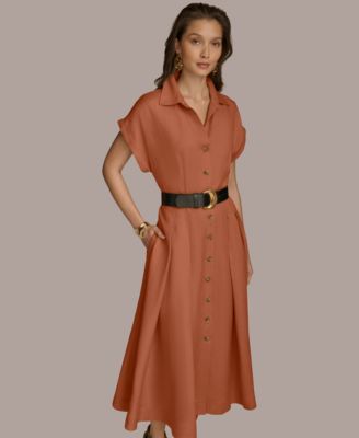 【Donna Karan New York】Belted Shirtdress Donna Karan New York Donna Karan Women's Belted Shirtdress