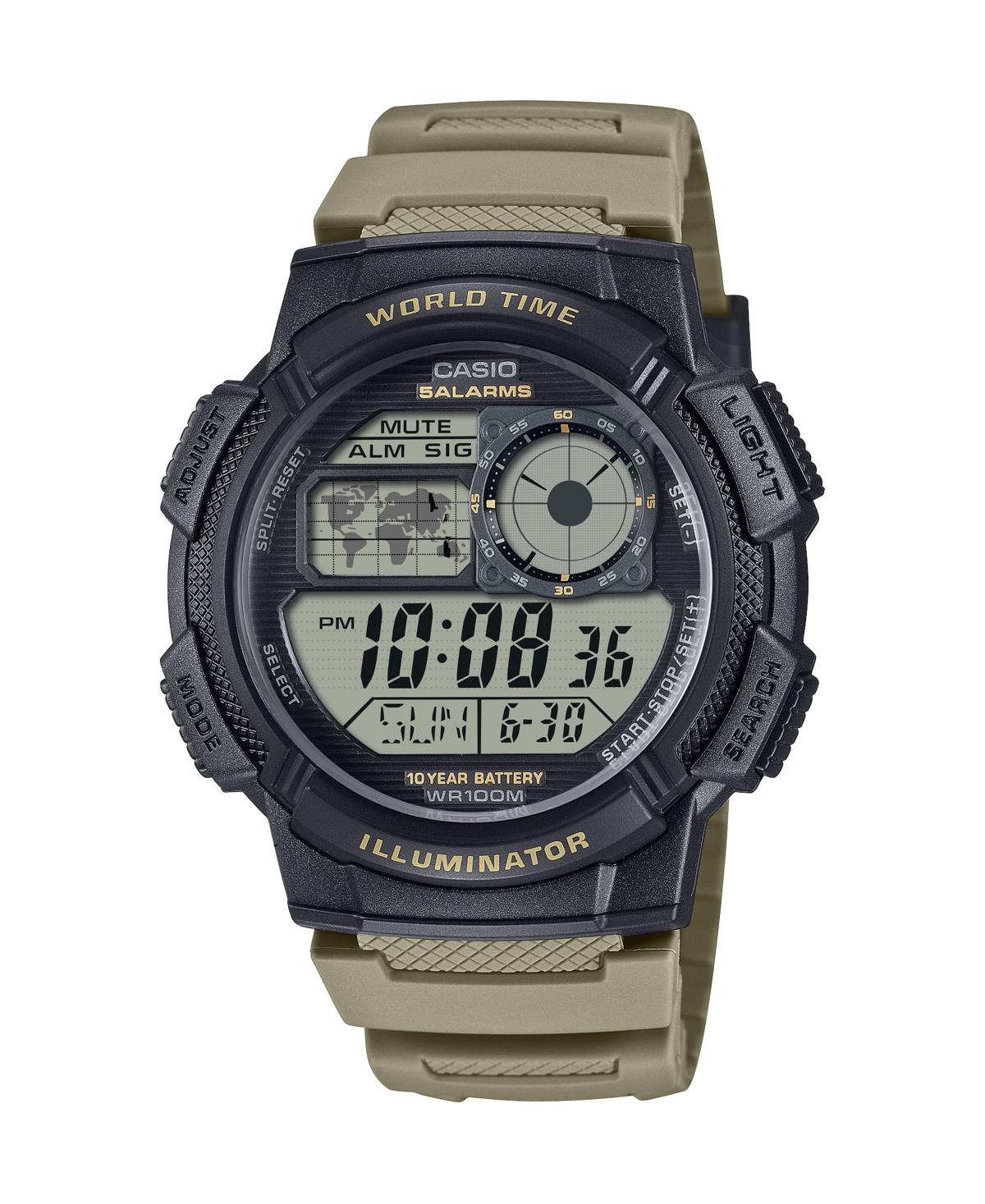 Men's Digital Tan Resin Watch, 45mm - Tan