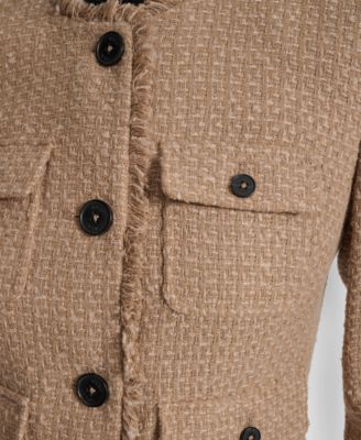 Women's Tweed Pocket-Front Crop Jacket