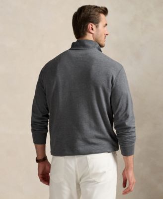 Men's Big & Tall Luxury Jersey Quarter-Zip Pullover
