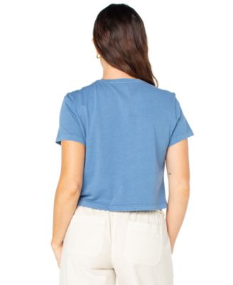 Juniors' Comes In Waves Cropped Cotton T-Shirt