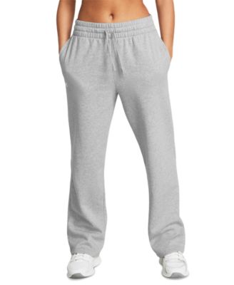 Under Armour - Women's Rival Textured-Fleece Straight-Leg Pants