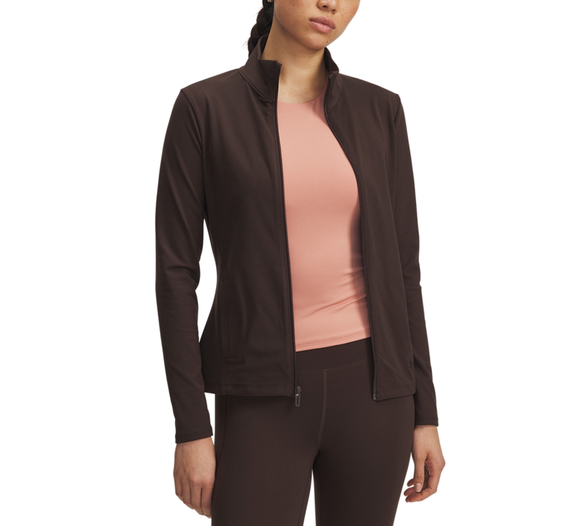 Under Armour Women's Motion Zippered Mock-neck Jacket In Brown