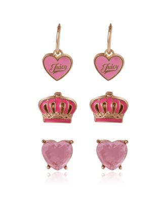 3-Pair Earrings Set ? Stylish Stud Collection