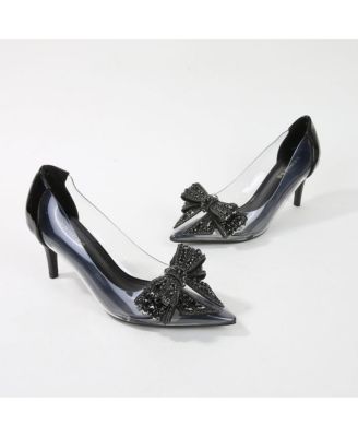 Nala Clear Vinyl Pump with Rhinestone Bow