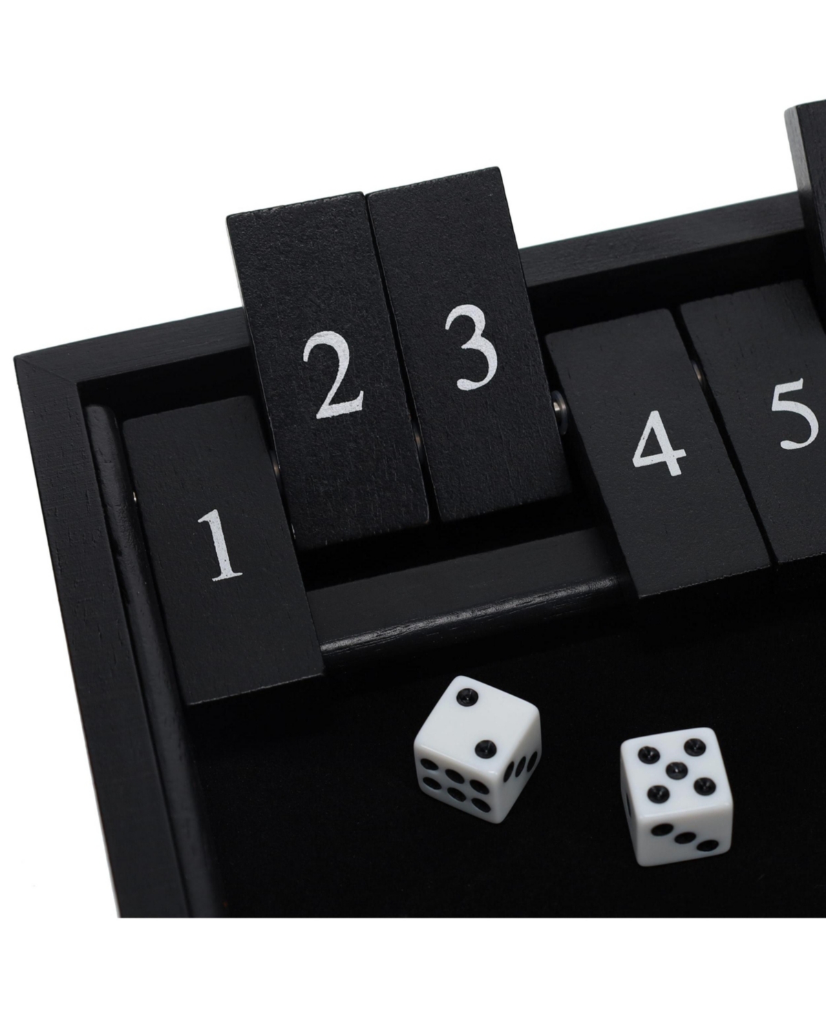 We Games 12 Number Shut the Box Board Game, Black Stained Wood, 13.5 in.