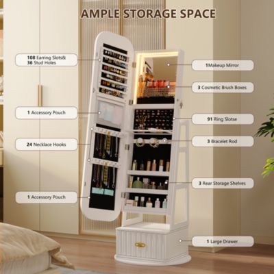 Full-length mirror with wooden frame for floor standing or wall mounting