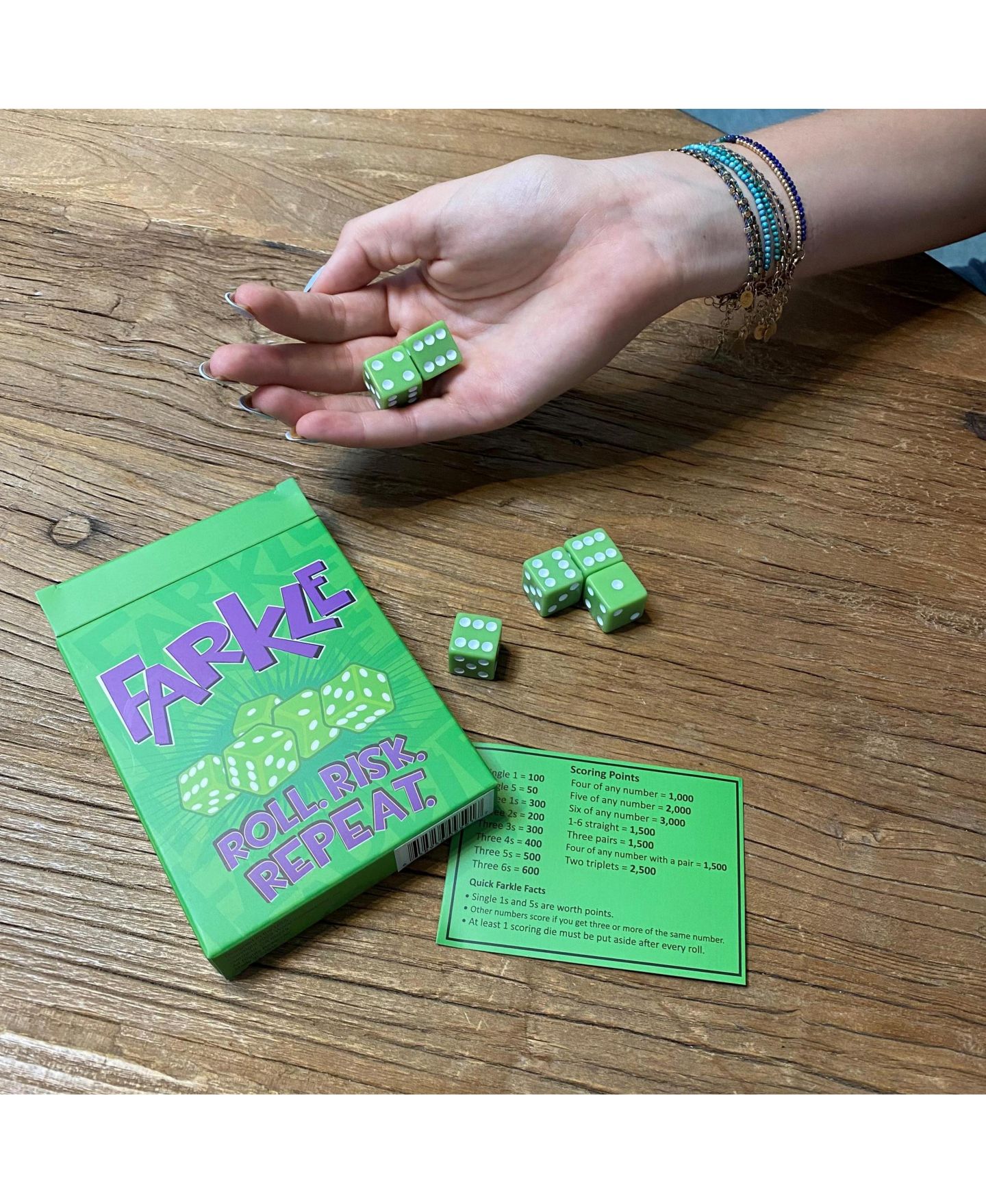 Детская игрушка TDC Games Farkle Dice Game, цвет: Зелёный — фото 4