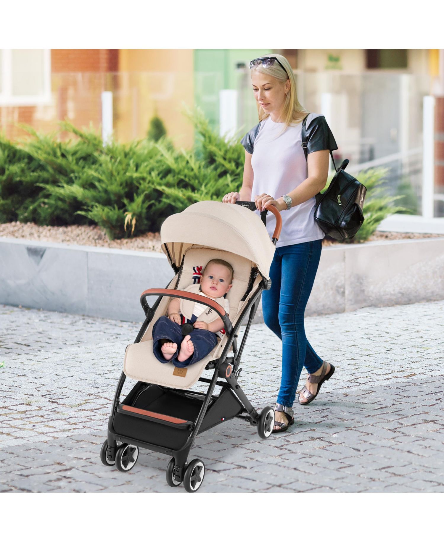 Lightweight Baby Stroller Aluminium Frame for Home Office Use