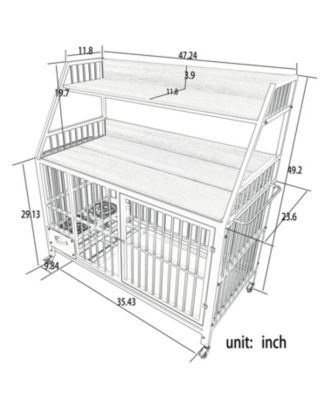 Large Pet Cage with Storage - Black/Gray
