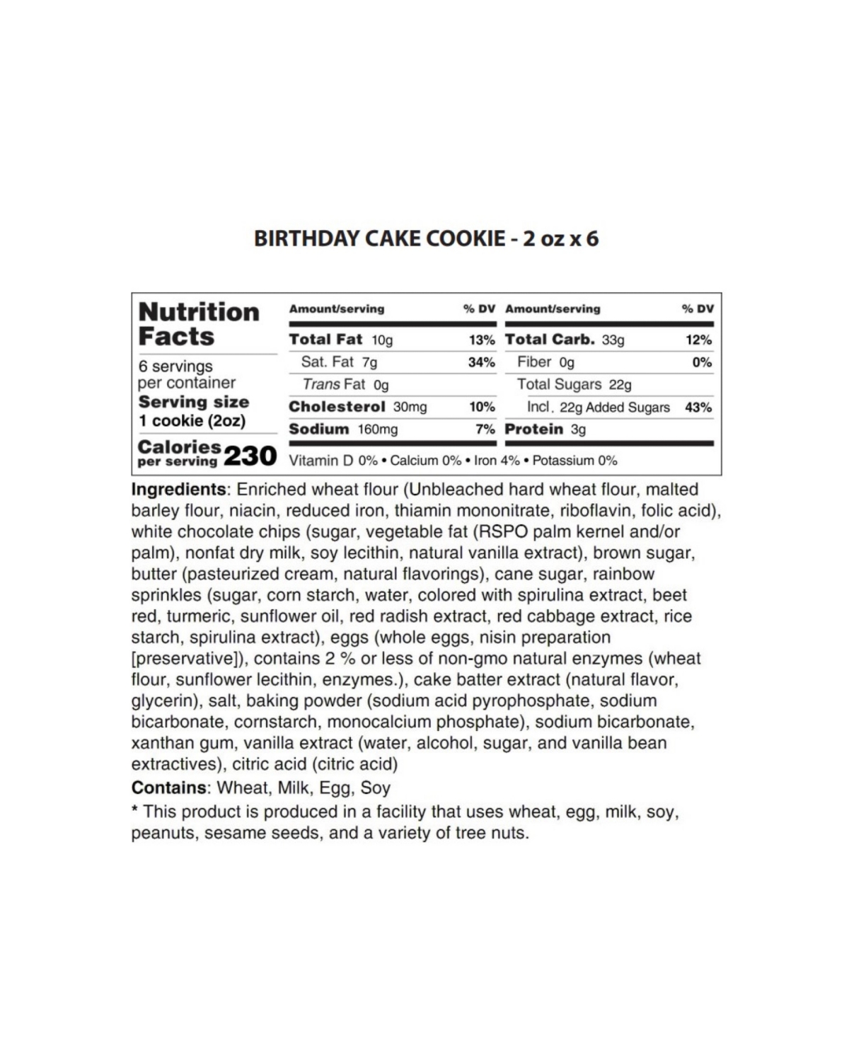 The Cravory Birthday Cake Cookies Gift Box, 6 Cookies