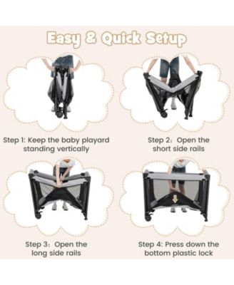 5 in 1 Portable Baby Playard Nursery Center w/ Cradle & Storage Basket