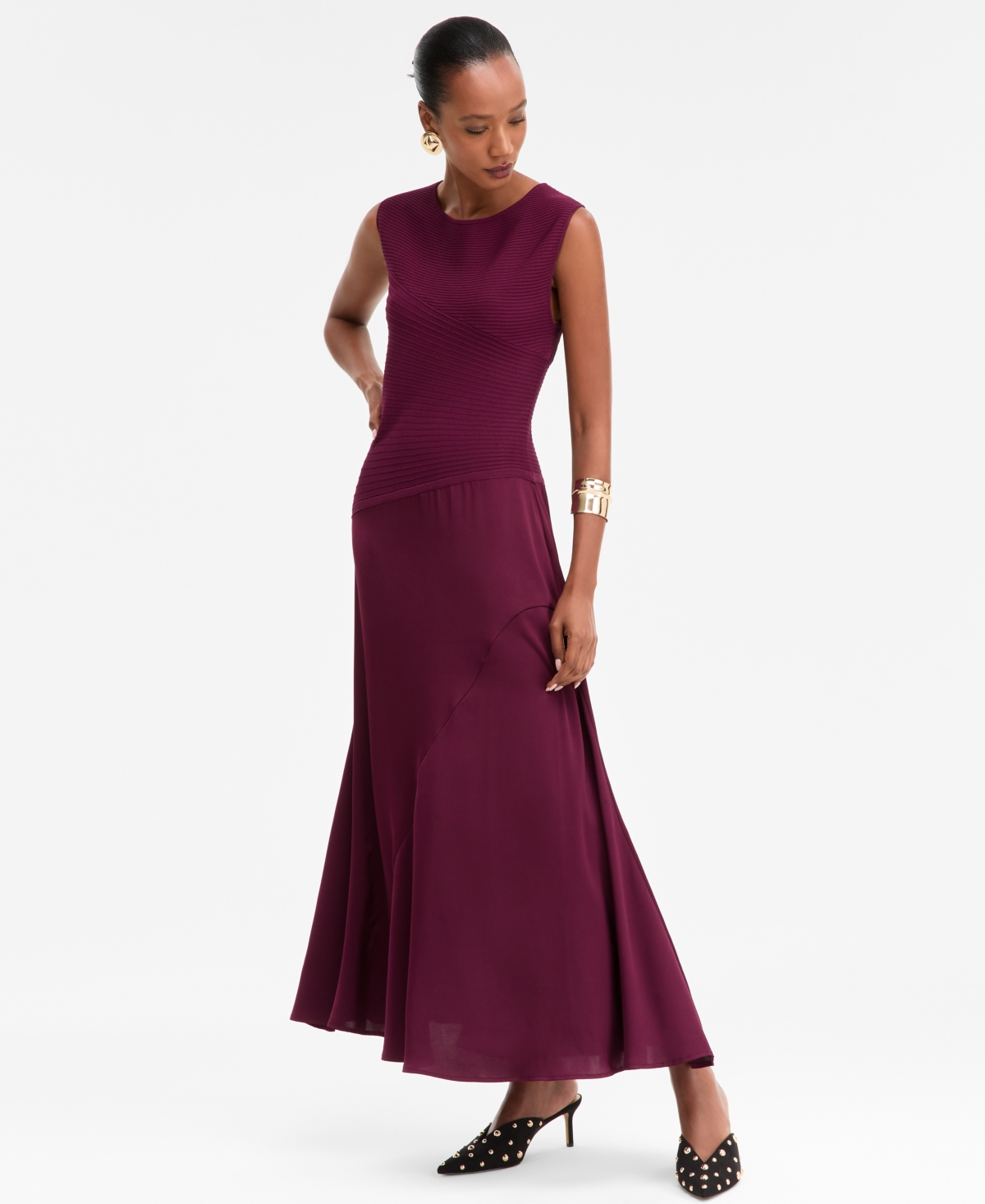 I.n.c. International Concepts Women's Mixed-Media Sweater Dress