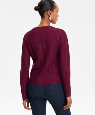 Women's Button-Trim Pointelle Sweater, Macy's Exclusive