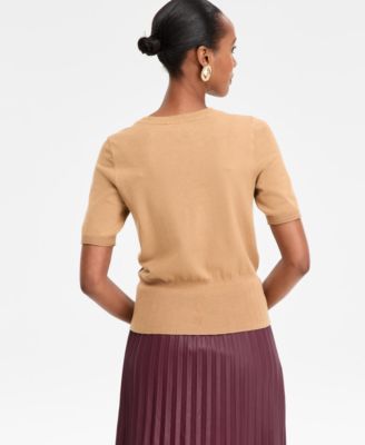 Women's Elbow-Sleeve Crewneck Sweater, Macy's Exclusive