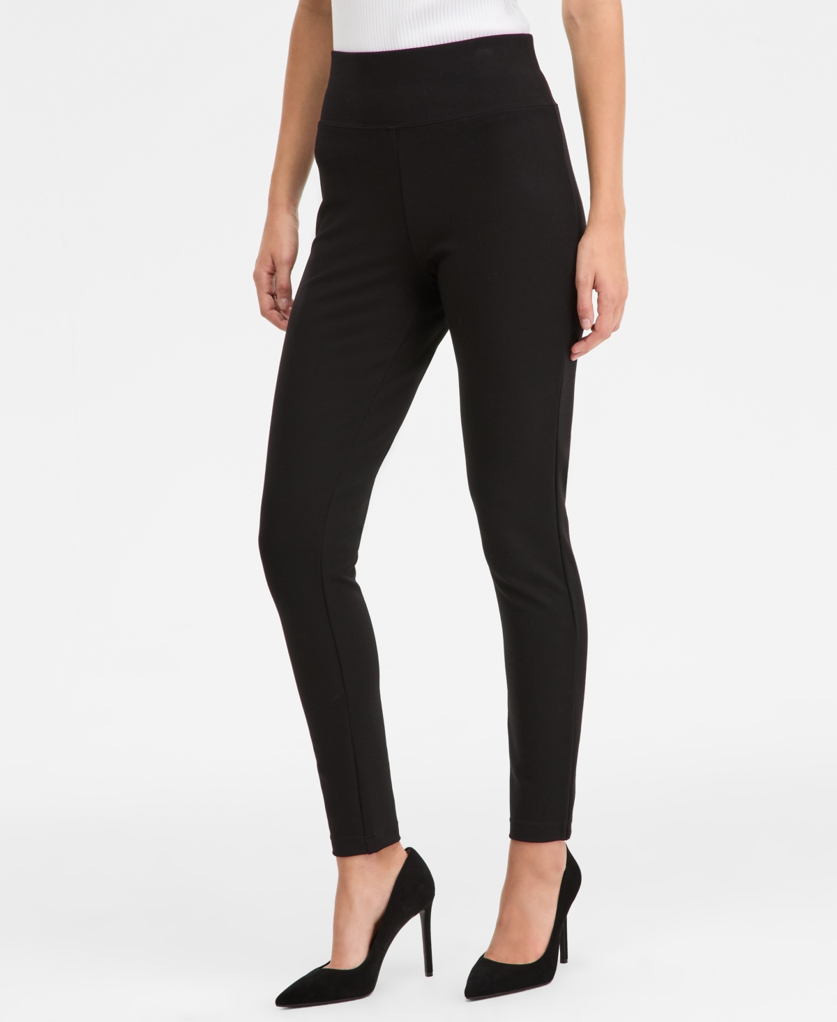 Inc International Concepts Womens High Rise Ponte Knit Leggings P Xs Xxl Macys Exclusive In Black