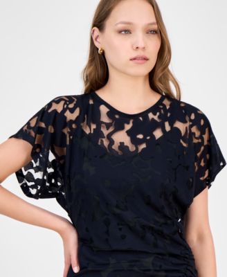 Women's Floral Lace Midi Dress