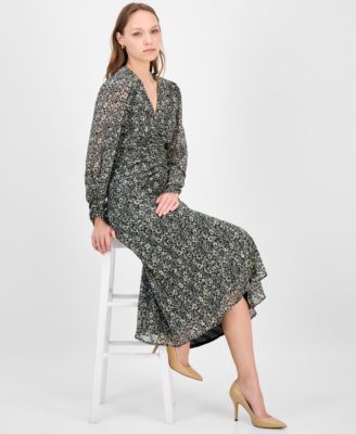 Women's Printed High-Low Midi Dress