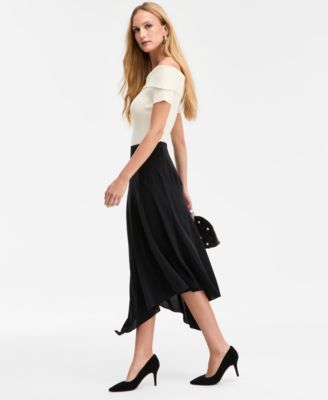 Women's Printed Asymmetrical Midi Skirt, Macy's Exclusive