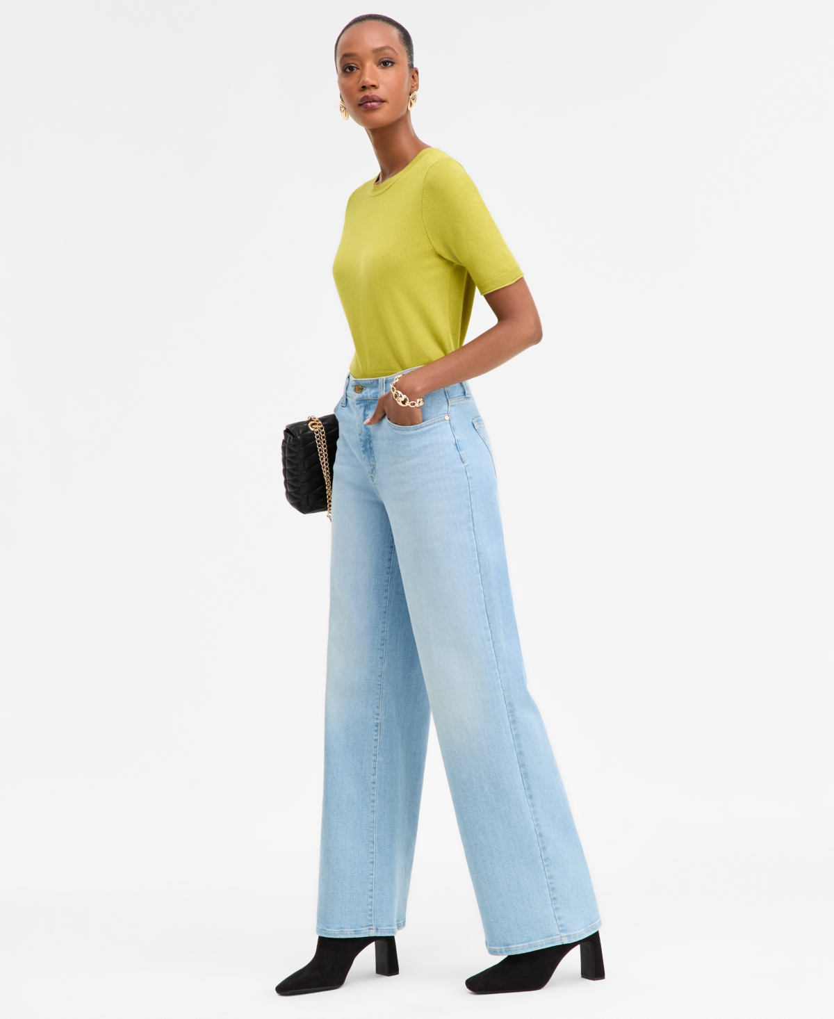 Inc International Concepts Women's High-rise Wide-leg Jeans, Macy's Exclusive In Blue