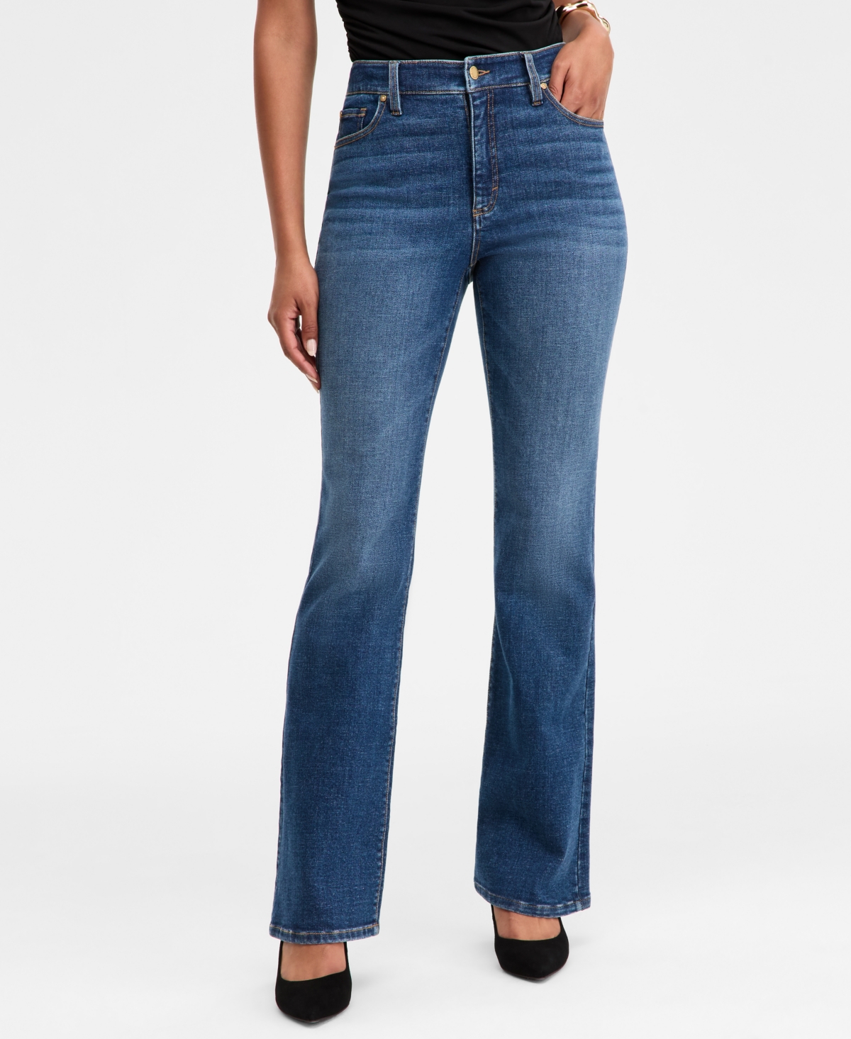 Inc International Concepts Women's High-rise Bootcut Jeans, Macy's Exclusive In Blue