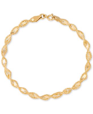 Macy's - Twist Style Textured Rope Mirror Chain Link Bracelet in 10k Gold