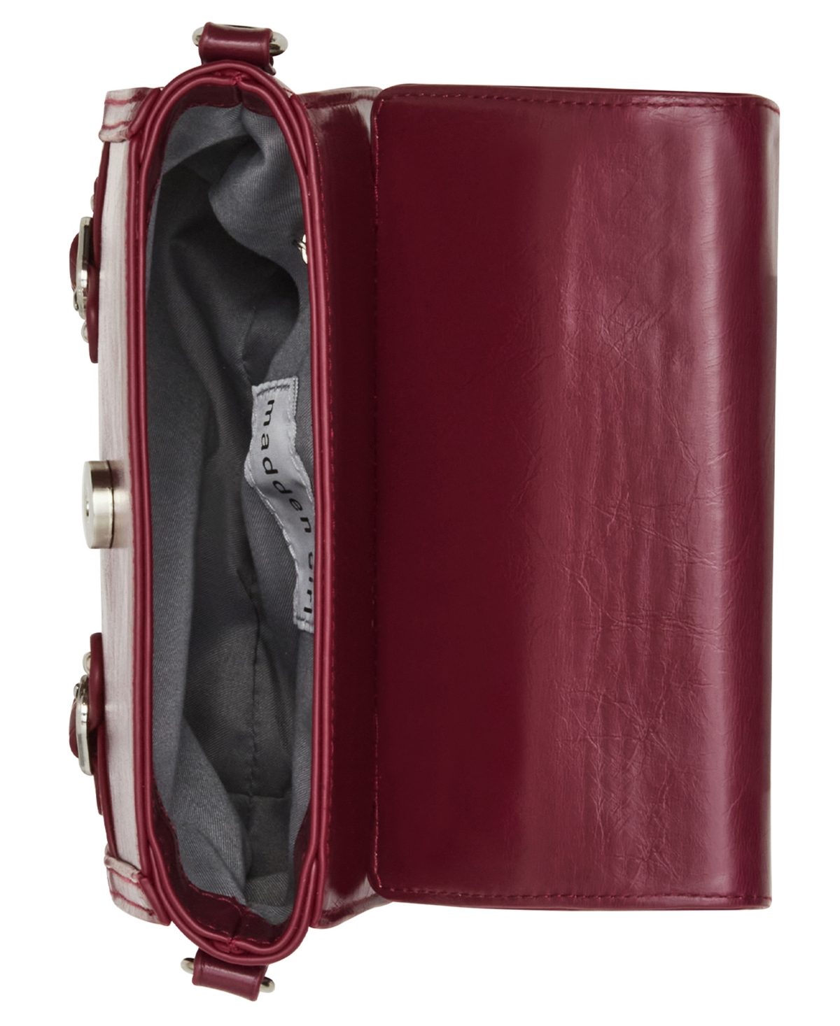 Madden Girl Lilithc Crinkle Top Handle Satchel Bag In Burgundy